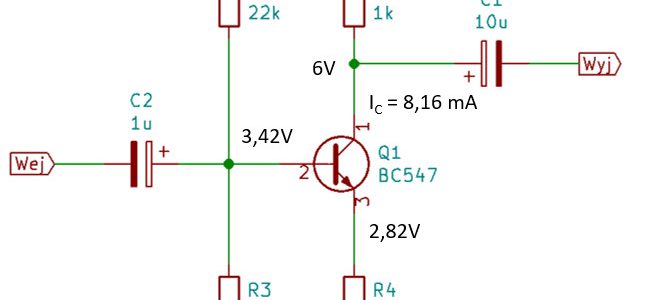Schemat z napięciami